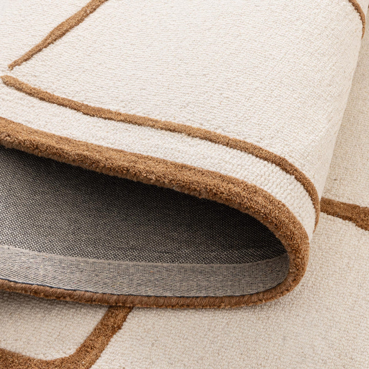 Les Nomades Lines Rust Wool Rug