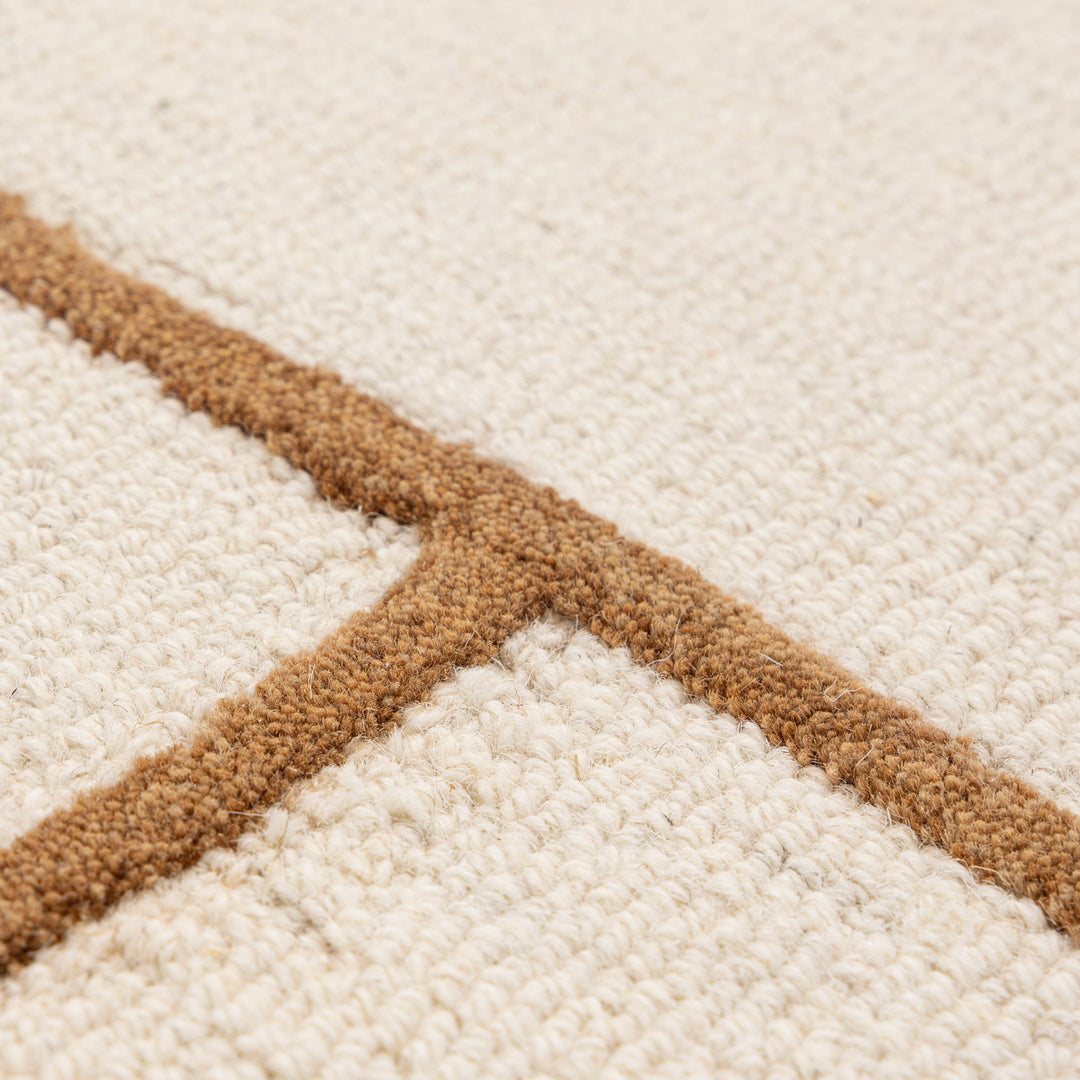 Les Nomades Lines Rust Wool Rug