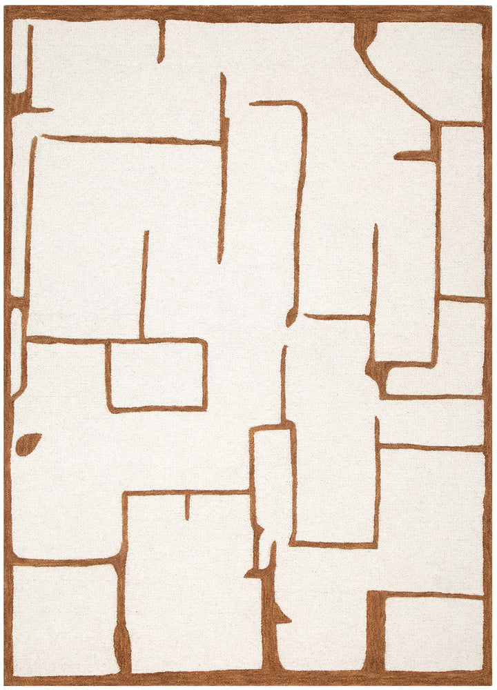 Les Nomades Lines Rust Wool Rug