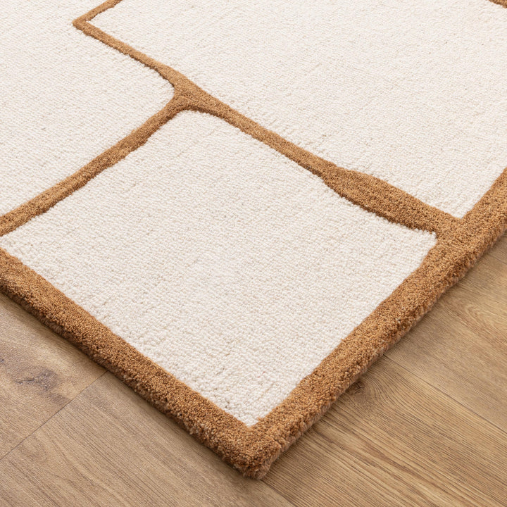 Les Nomades Lines Rust Wool Rug