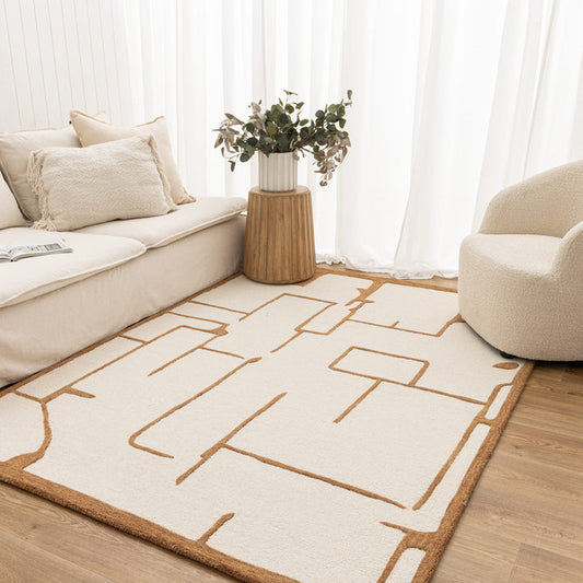 Les Nomades Lines Rust Wool Rug